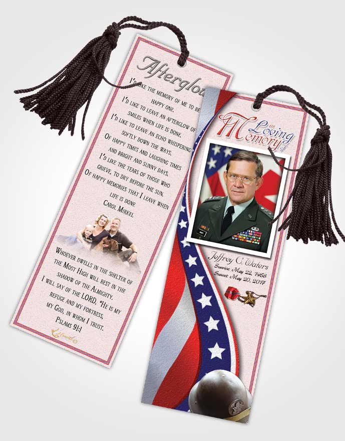 Funeral Bookmark Template At Dusk Military Honors