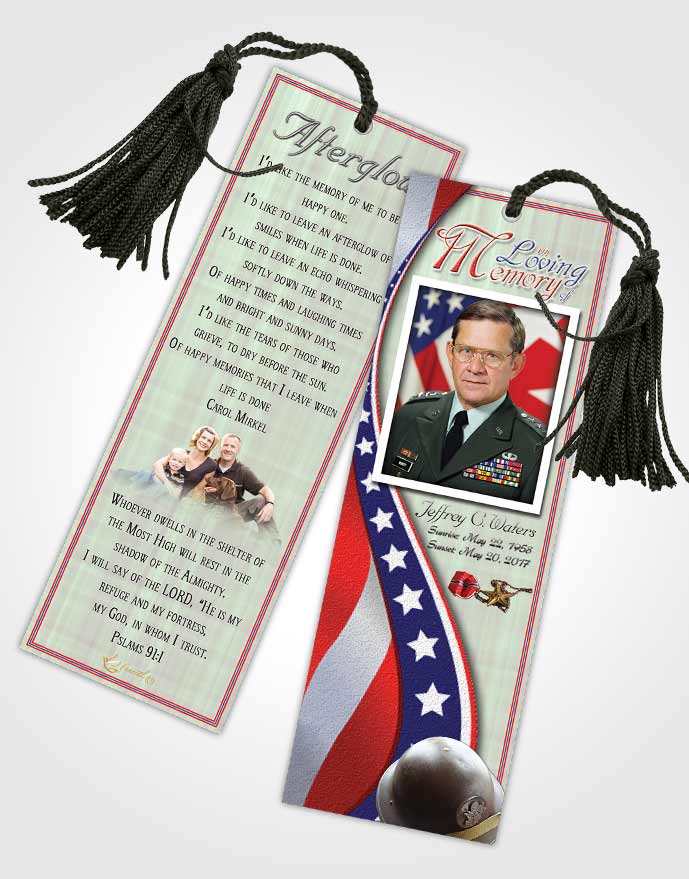 Funeral Bookmark Template Blissful Military Honors