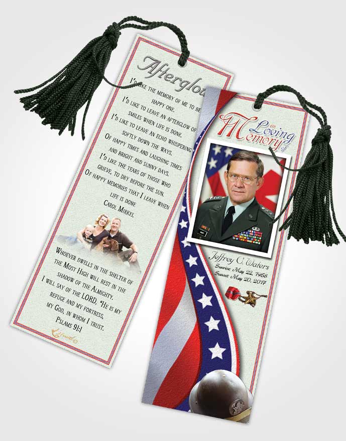 Funeral Bookmark Template Heavenly Military Honors