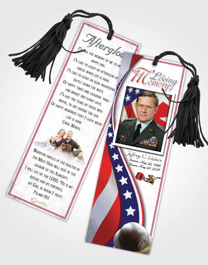 Funeral Bookmark Template Morning Military Honors