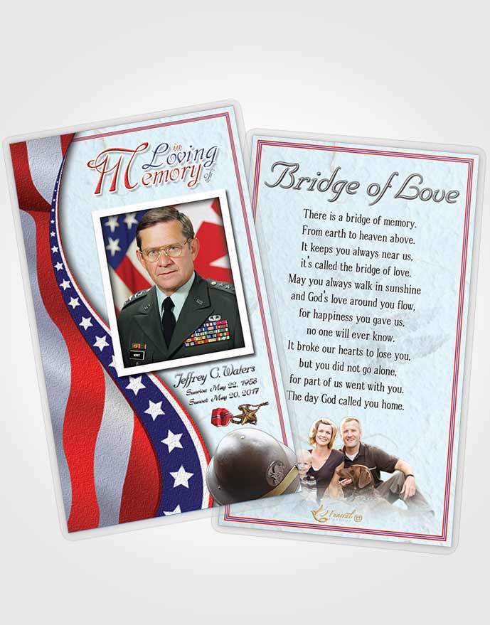 Funeral Thank You Card Template Sunny  Military Honors