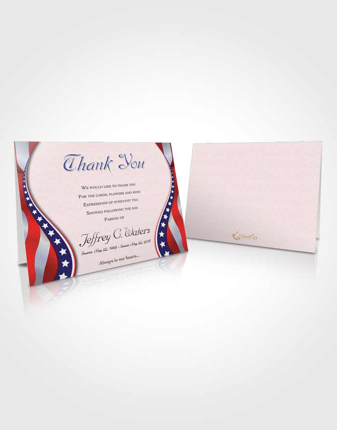 Funeral Thank You Card Template At Dusk Military Honors