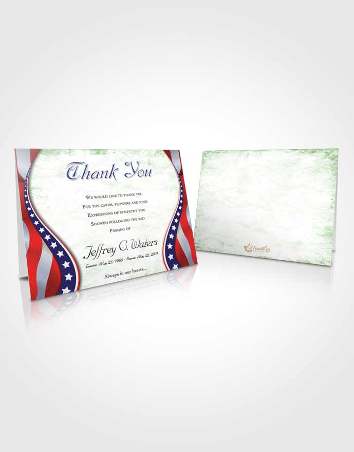 Funeral Thank You Card Template Evening Military Honors