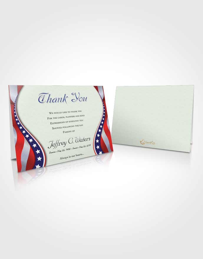 Funeral Thank You Card Template Heavenly Military Honors