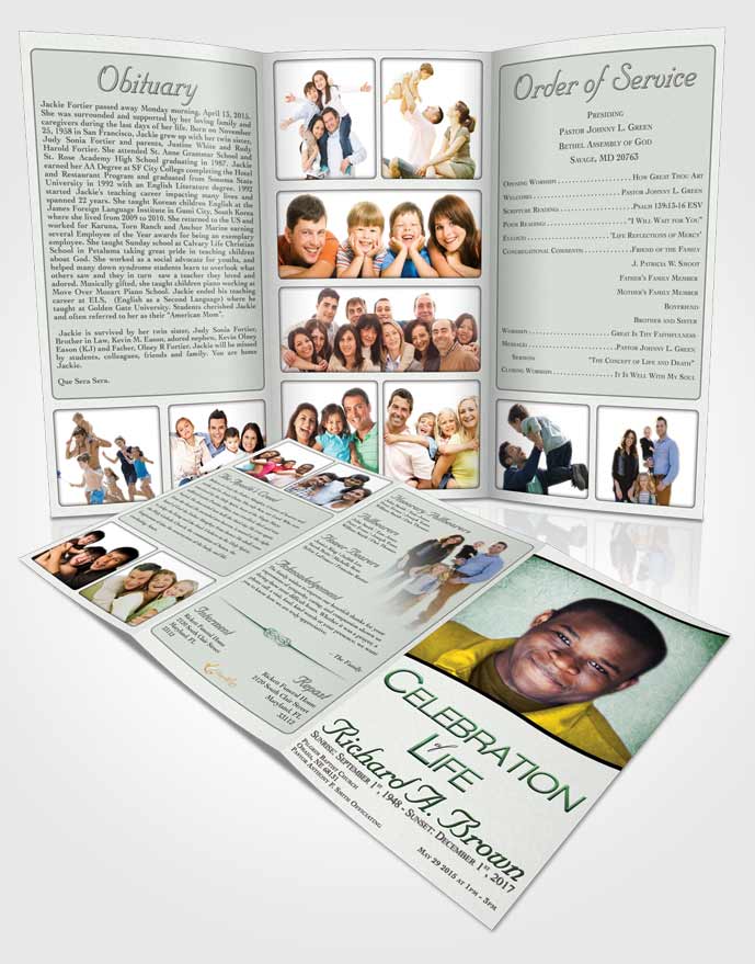 Obituary Template Trifold Brochure Country Bliss