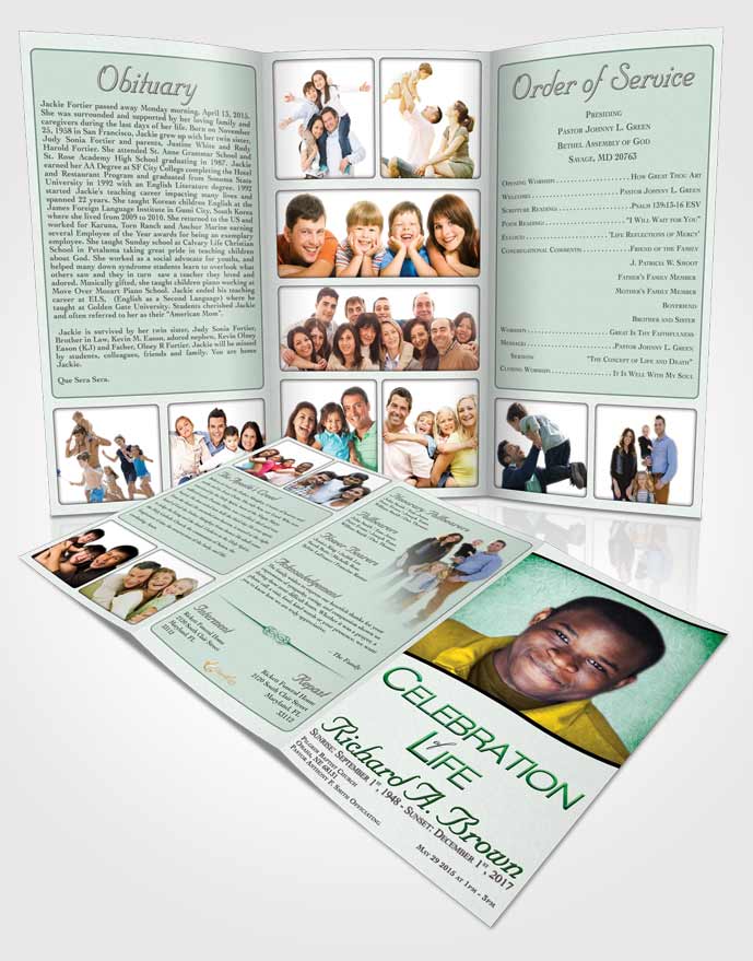 Obituary Template Trifold Brochure Early Bliss