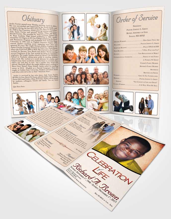 Obituary Template Trifold Brochure Lovely Bliss