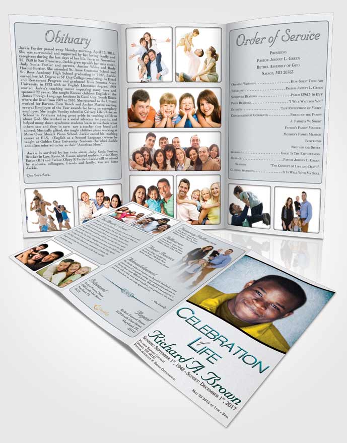 Obituary Template Trifold Brochure Sweet Bliss