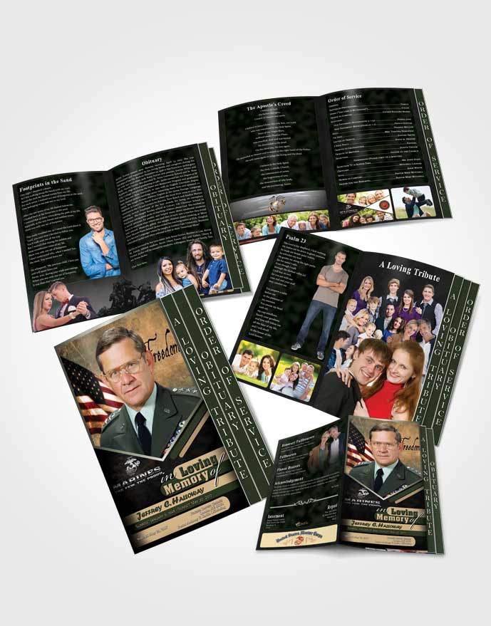 4 Page Grad Obituary Template Brochure 3rd Marines The Few The Proud Serenity