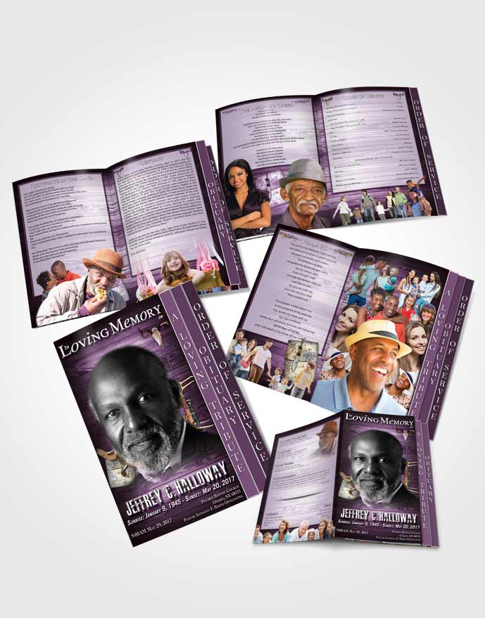 4 Page Grad Obituary Template Brochure A Hunters Catch Lavender Love