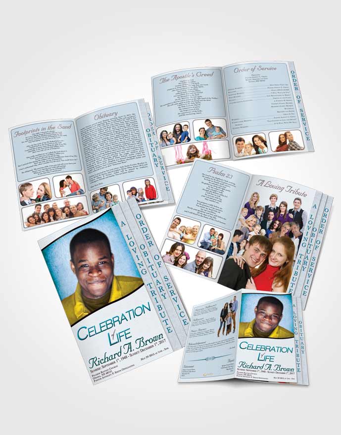 4 Page Grad Obituary Template Brochure Afternoon Bliss