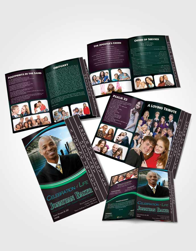 4 Page Grad Obituary Template Brochure Afternoon Delight Journey