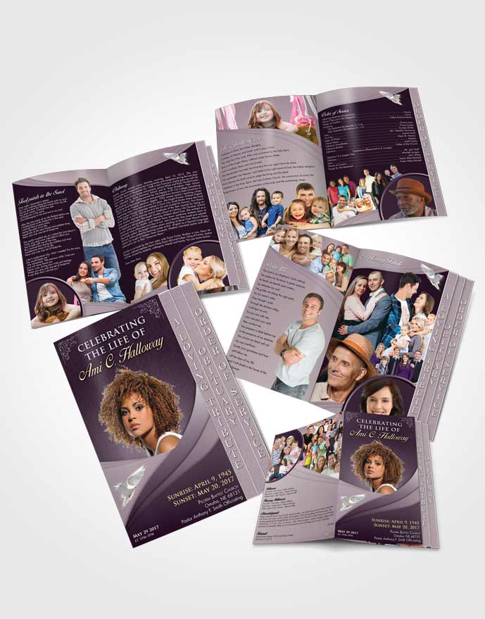 4 Page Grad Obituary Template Brochure Afternoon Magnificence