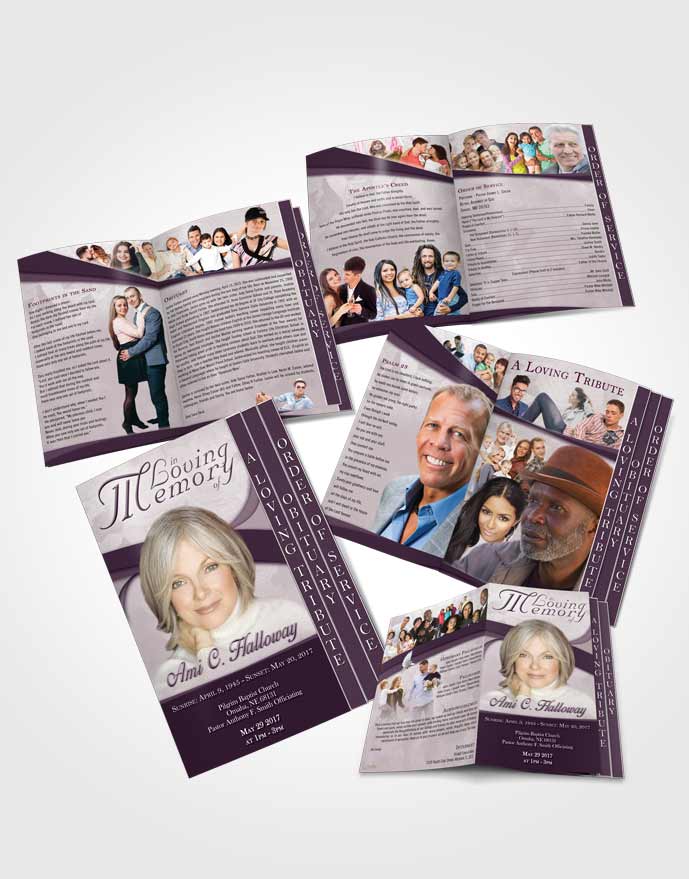 4 Page Grad Obituary Template Brochure Afternoon Wisdom