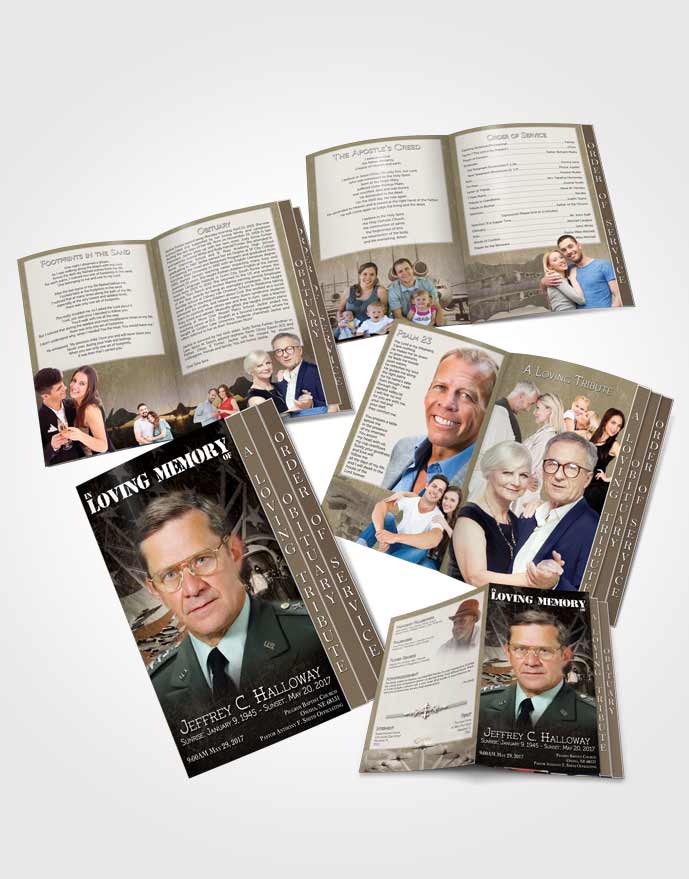 4 Page Grad Obituary Template Brochure Air Force Golden Salute