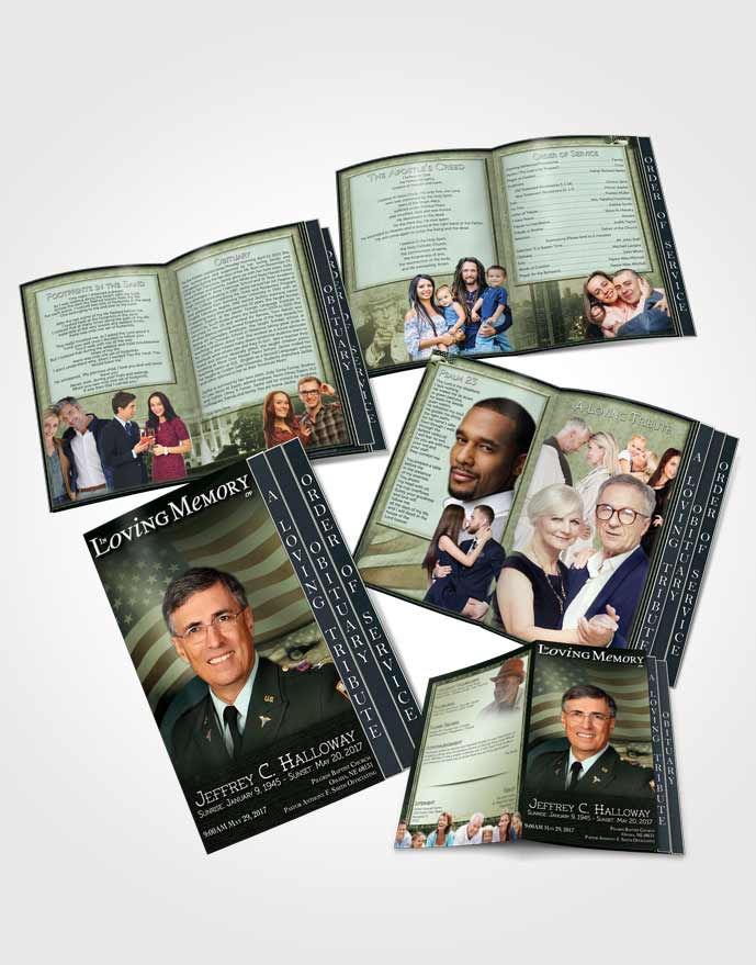 4 Page Grad Obituary Template Brochure American Life Tenderness