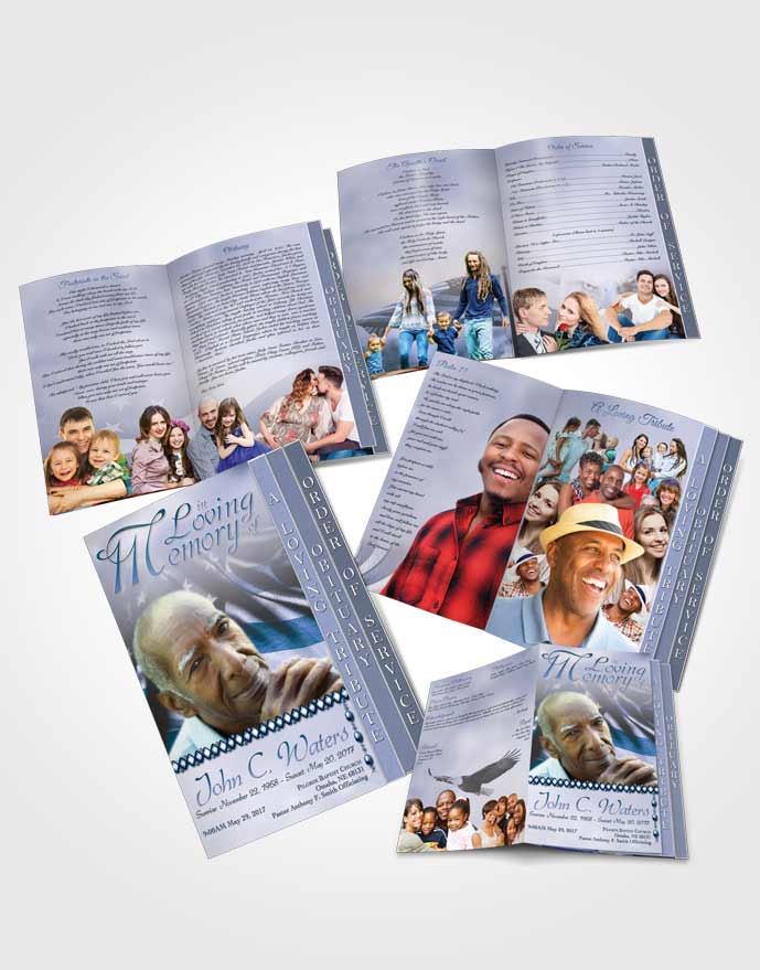 4 Page Grad Obituary Template Brochure American Natural Glory