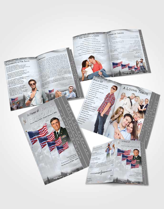 4 Page Grad Obituary Template Brochure Americas Finest Freedom