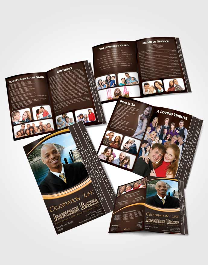 4 Page Grad Obituary Template Brochure Angel Essence Journey
