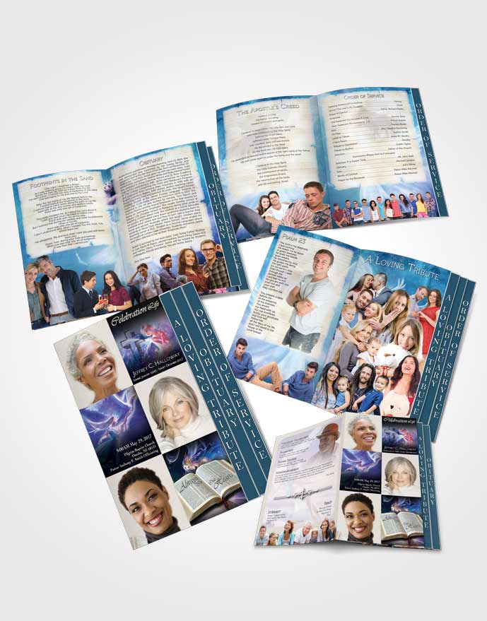 4 Page Grad Obituary Template Brochure Angel in the Sky