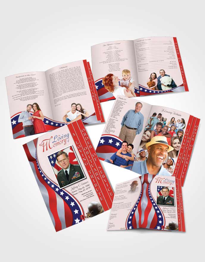 4 Page Grad Obituary Template Brochure At Dusk Military Honors