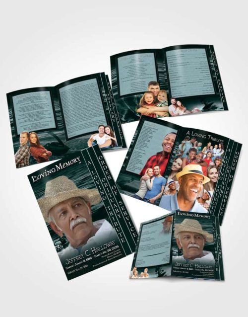 4 Page Grad Obituary Template Brochure Clouds of Water Sports