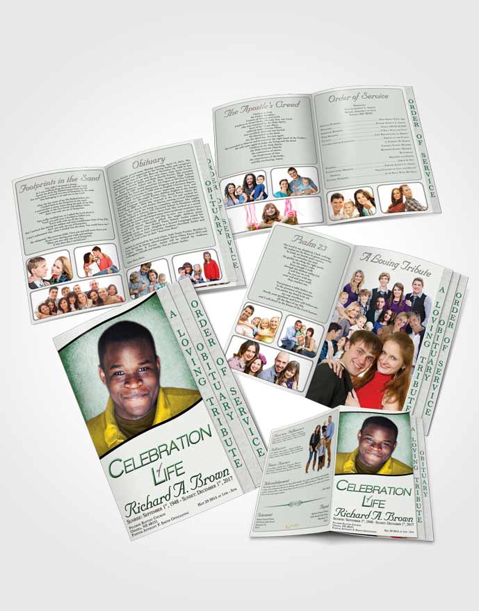 4 Page Grad Obituary Template Brochure Country Bliss