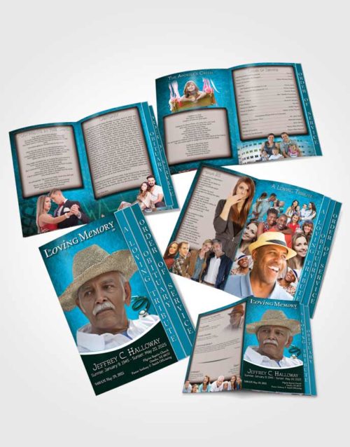 4 Page Grad Obituary Template Brochure Cyan Doctor