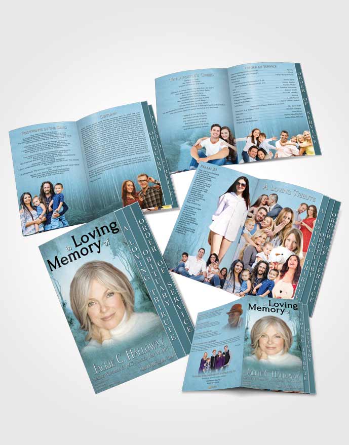 4 Page Grad Obituary Template Brochure Deep Love Walk in the Woods