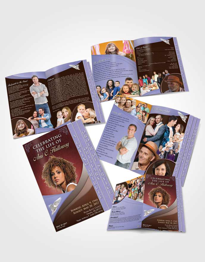 4 Page Grad Obituary Template Brochure Devoted Magnificence