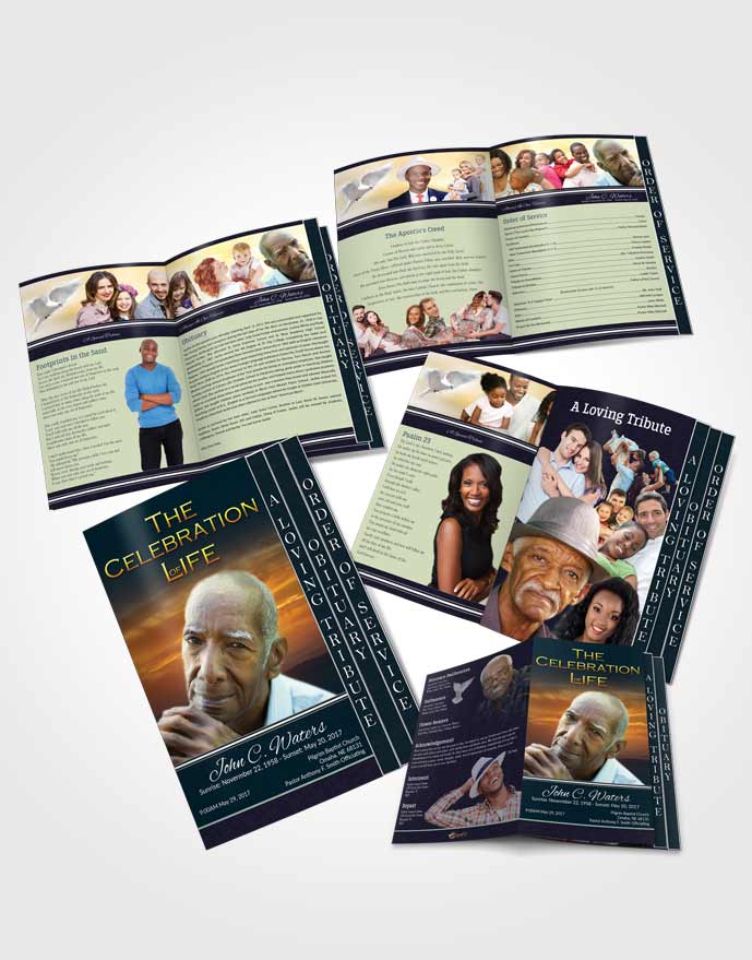 4 Page Grad Obituary Template Brochure Divine Higher Power