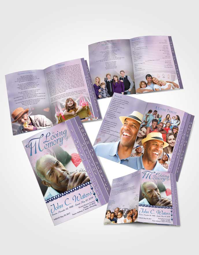 4 Page Grad Obituary Template Brochure Early Morning Aces
