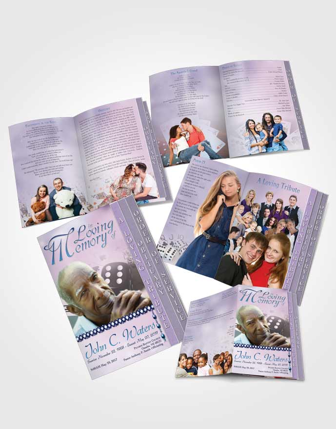4 Page Grad Obituary Template Brochure Early Morning Double Down