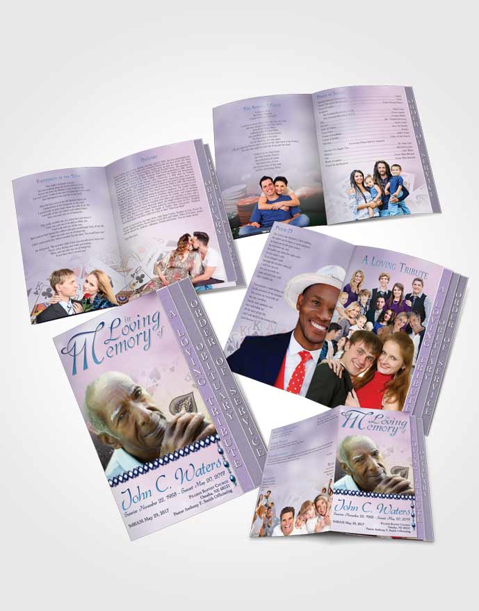4 Page Grad Obituary Template Brochure Early Morning King of Hands