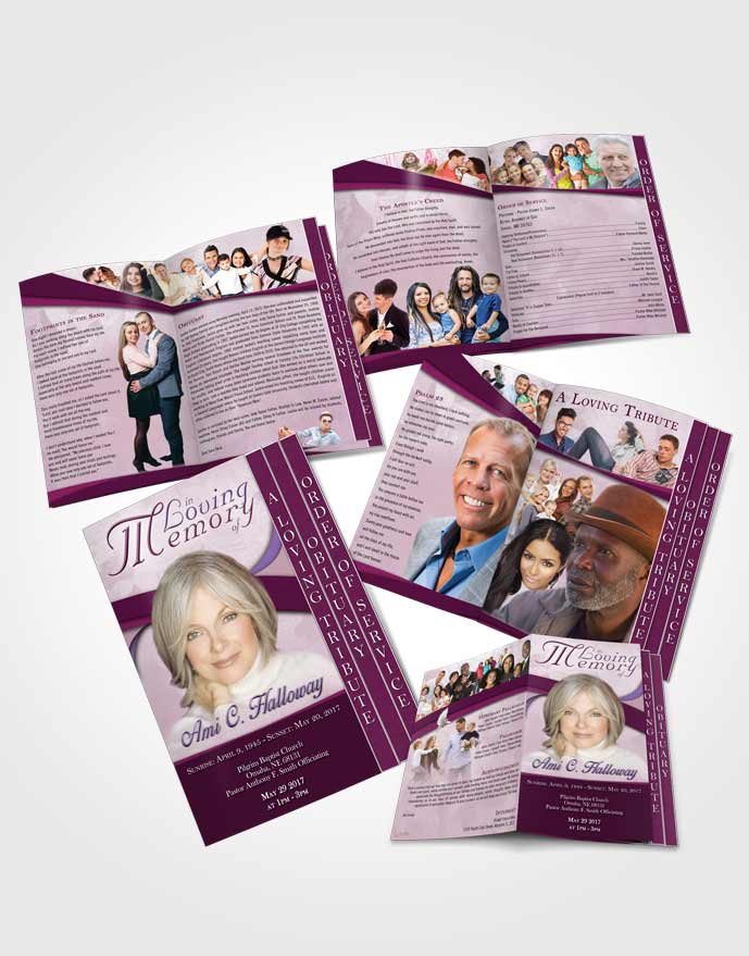 4 Page Grad Obituary Template Brochure Early Morning Wisdom
