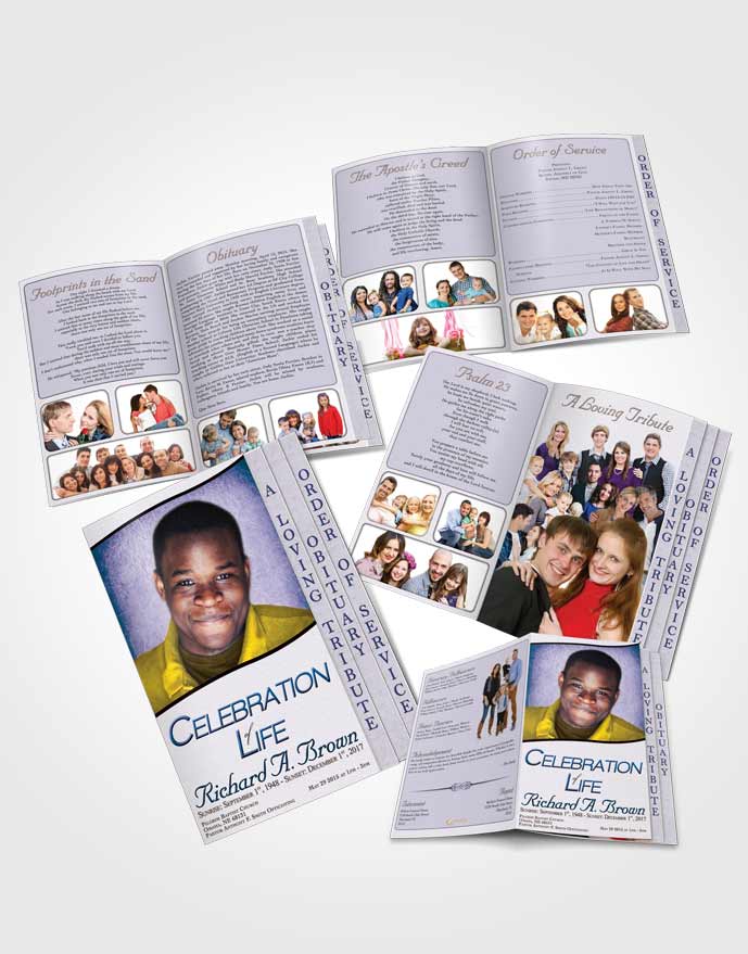 4 Page Grad Obituary Template Brochure Evening Bliss