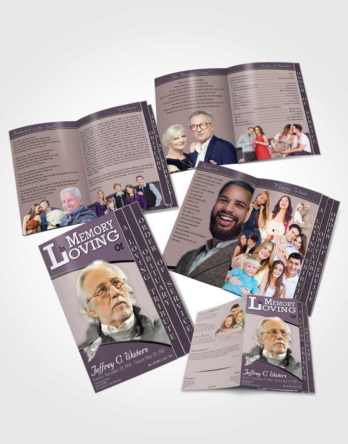 4 Page Grad Obituary Template Brochure Evening Clarity