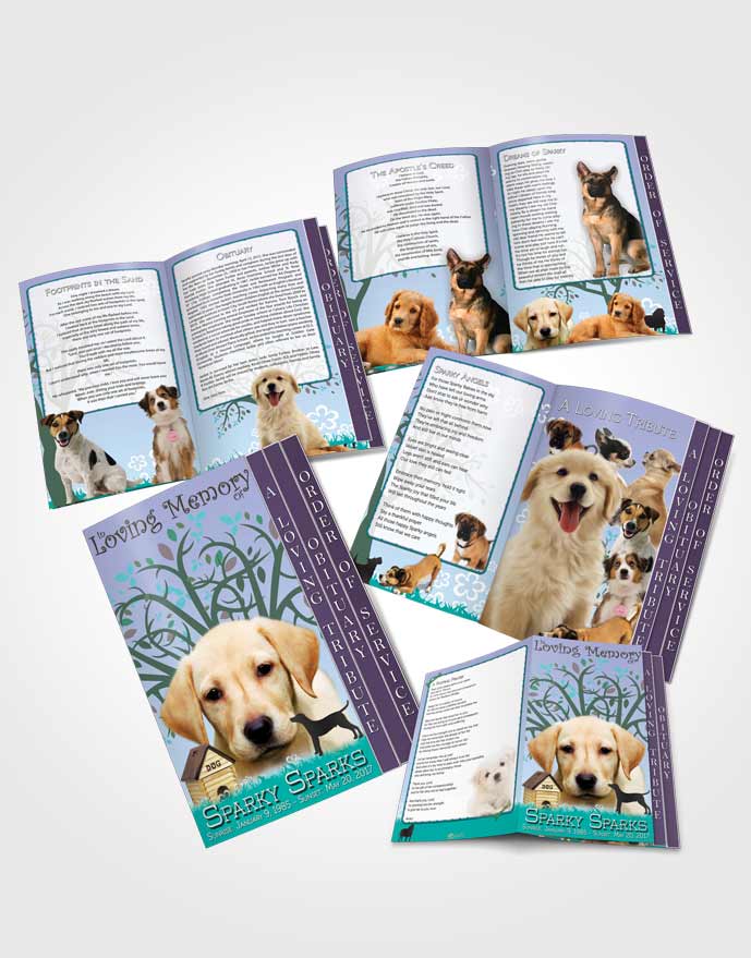 4 Page Grad Obituary Template Brochure Evening Doggy Heaven