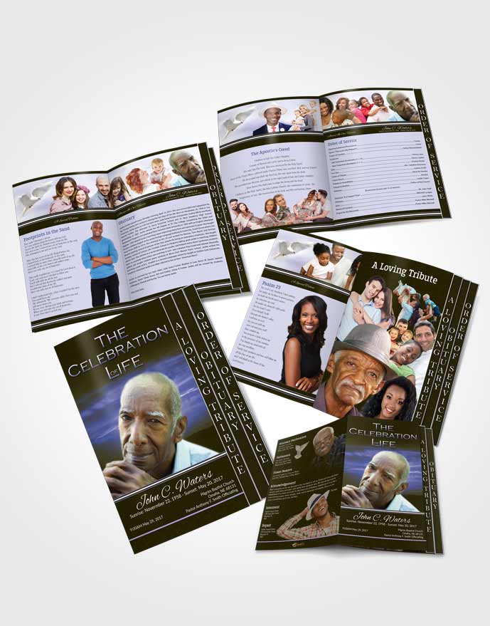 4 Page Grad Obituary Template Brochure Evening Higher Power