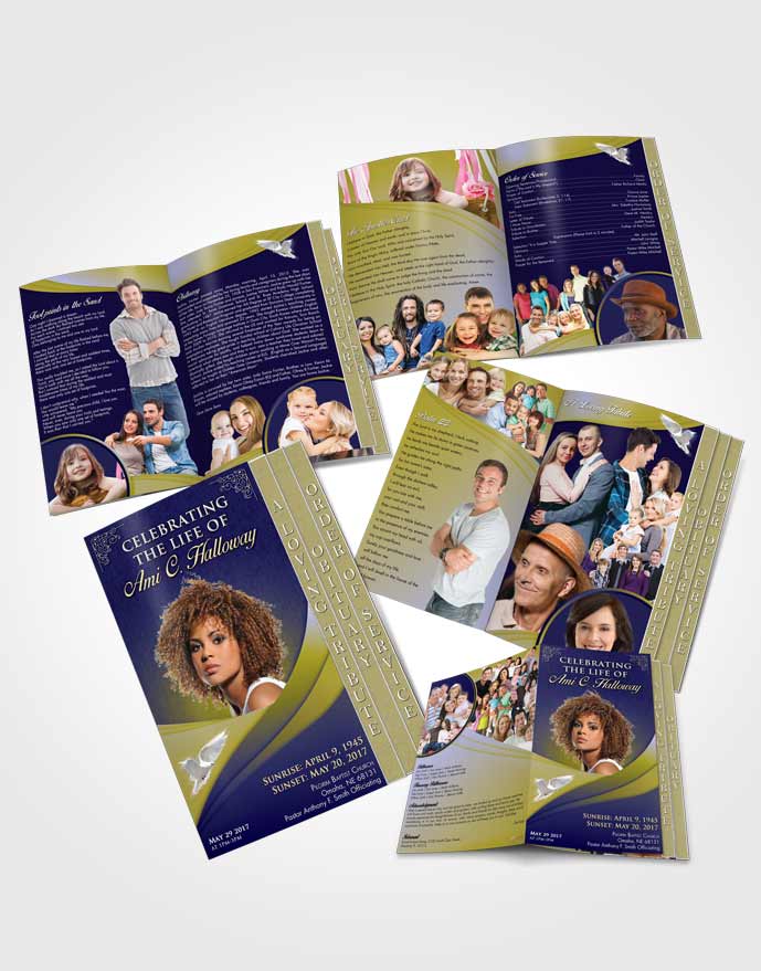 4 Page Grad Obituary Template Brochure Evening Magnificence