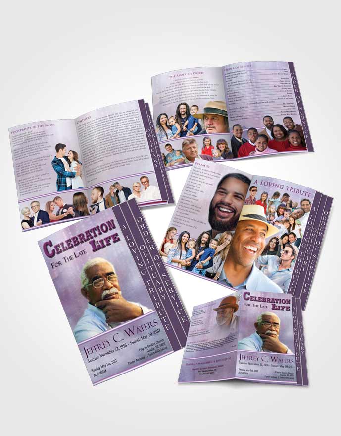 4 Page Grad Obituary Template Brochure Everlasting Timeless Love