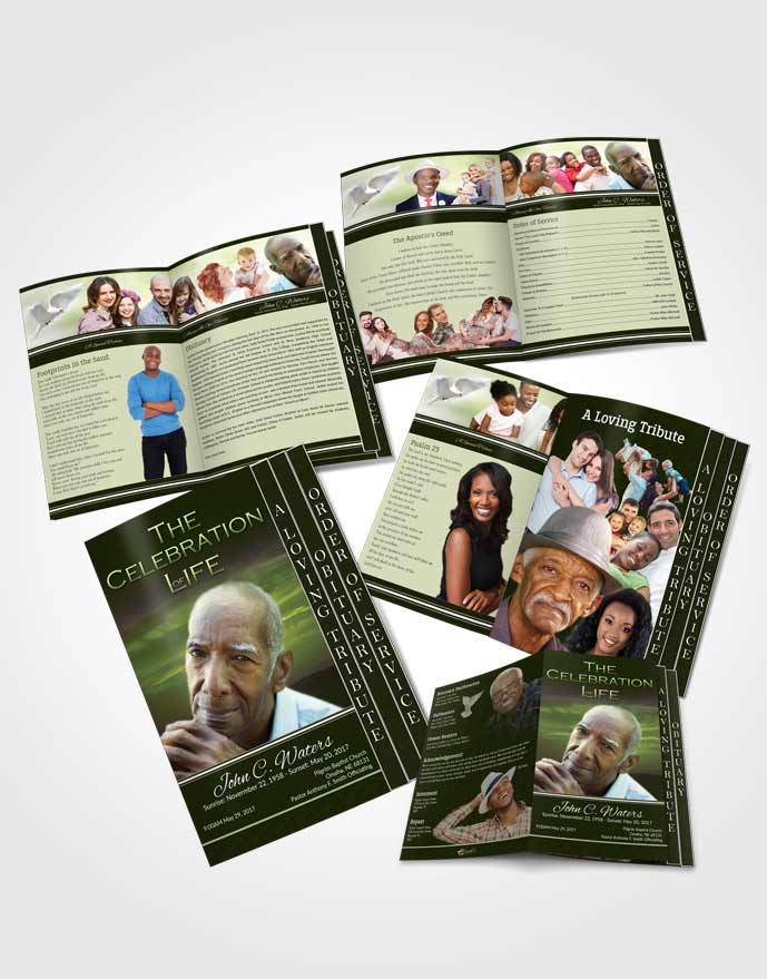 4 Page Grad Obituary Template Brochure Forest Higher Power