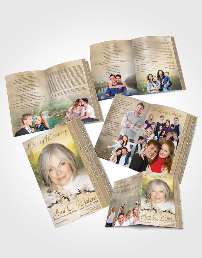 4 Page Grad Obituary Template Brochure Forest River Golden Heritage