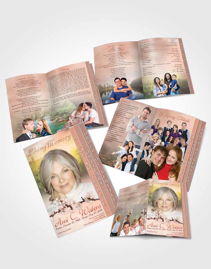 4 Page Grad Obituary Template Brochure Forest River Ruby Desire