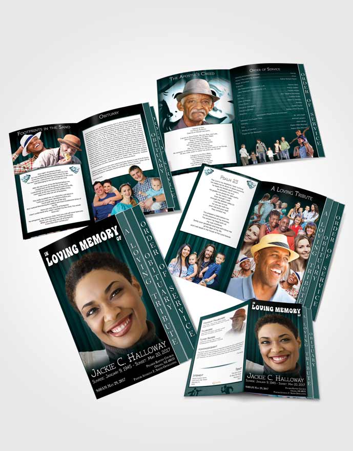 4 Page Grad Obituary Template Brochure Forest Valley Actor