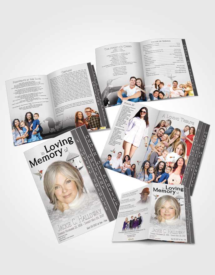 4 Page Grad Obituary Template Brochure Free Birds of a Feather