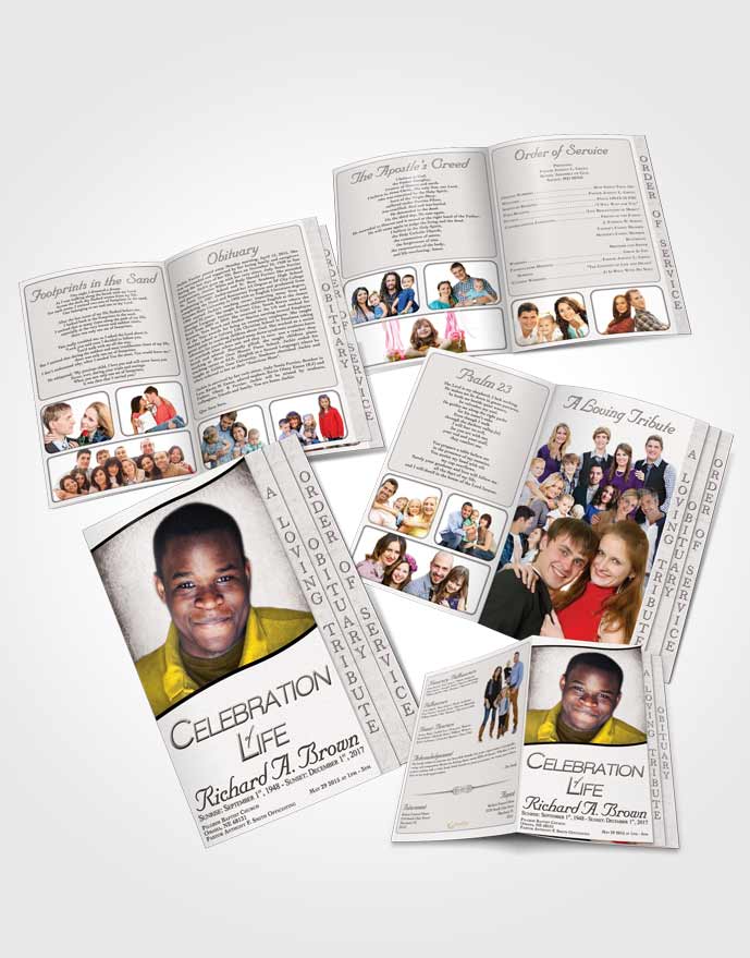 4 Page Grad Obituary Template Brochure Free Bliss