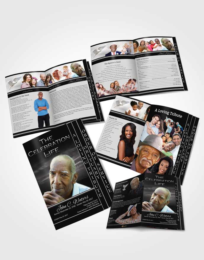 4 Page Grad Obituary Template Brochure Free Higher Power