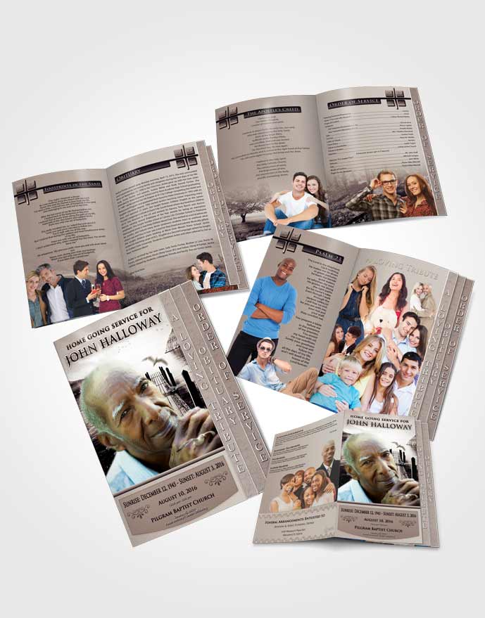 4 Page Grad Obituary Template Brochure Freedom Natures Peace