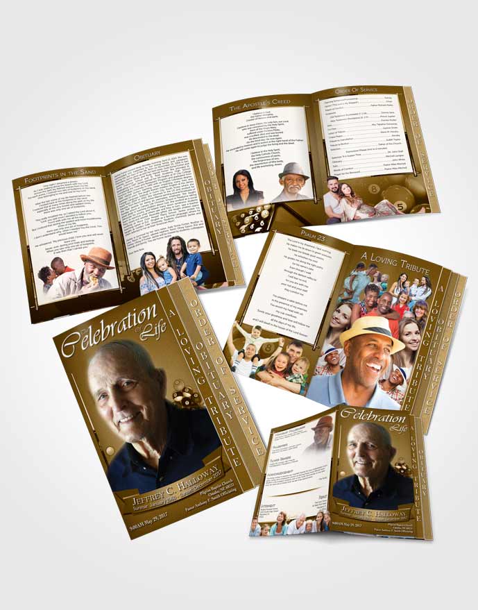 4 Page Grad Obituary Template Brochure Golden Canyon Billiards Desire